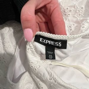 Express white floral embroidered dress
